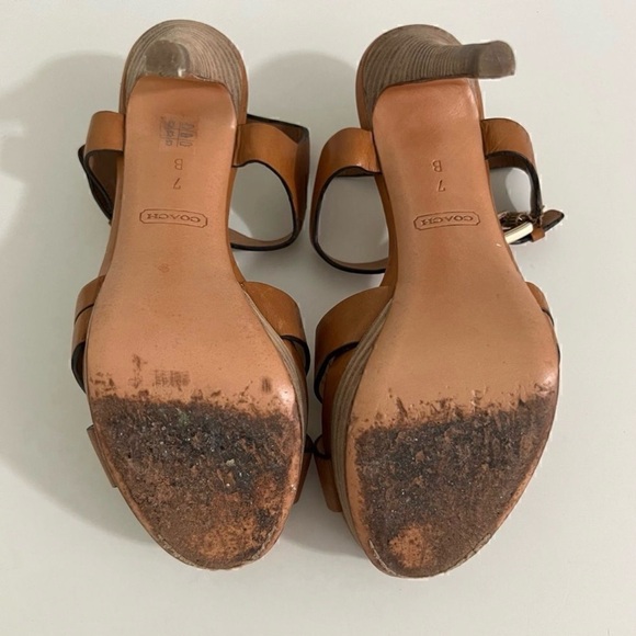 Coach Dani Veg Leather Strappy Heels Women's Size 7 - Picture 7 of 7